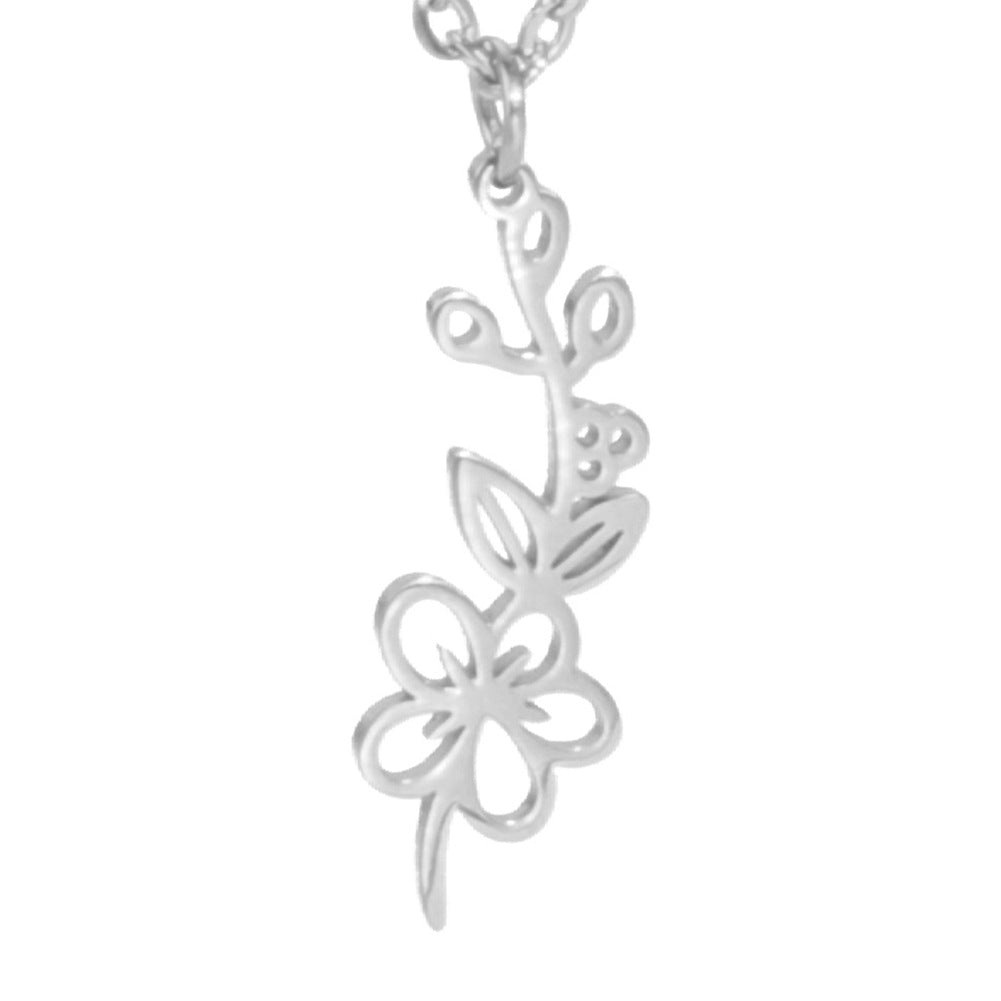 Simple 18k Real Gold Plating Non-fading Ten Birthday Month Flower 304 Material Diy Stainless Steel Pendant