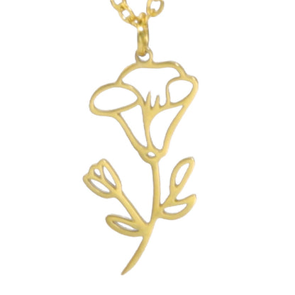 Simple 18k Real Gold Plating Non-fading Ten Birthday Month Flower 304 Material Diy Stainless Steel Pendant