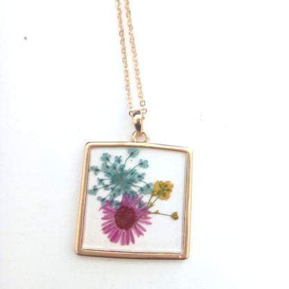 Vintage Style Cross Leaves Flower Alloy Epoxy Women's Necklace