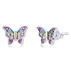 1 Pair Cute Sweet Dragonfly Butterfly Plating Inlay Sterling Silver Zircon Drop Earrings