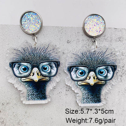 Wholesale Jewelry Cute Streetwear Geometric Animal Cartoon Arylic Drop Earrings