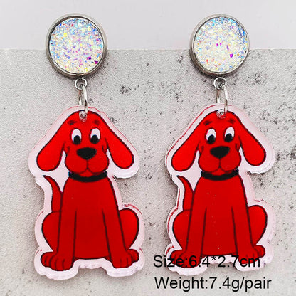 Wholesale Jewelry Cute Streetwear Geometric Animal Cartoon Arylic Drop Earrings