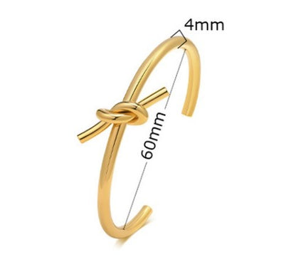 Simple Style Solid Color Stainless Steel Plating Gold Plated Bangle