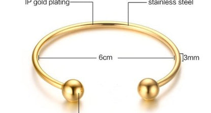 Simple Style Solid Color Stainless Steel Plating Gold Plated Bangle