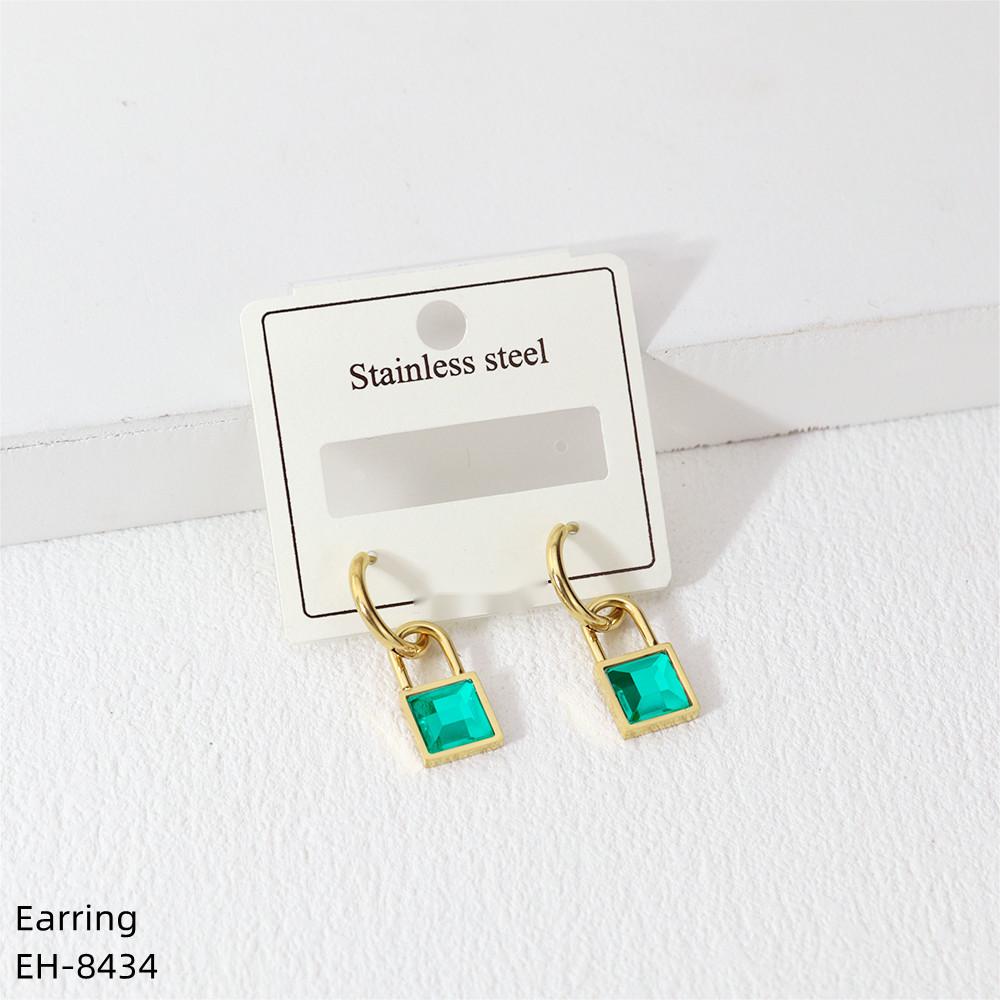 1 Pair Vintage Style Classic Style Lock Plating Inlay Stainless Steel Zircon Gold Plated Silver Plated Drop Earrings