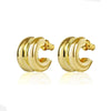 1 Pair Casual Color Block Polishing Plating 304 Stainless Steel 18K Gold Plated Ear Studs