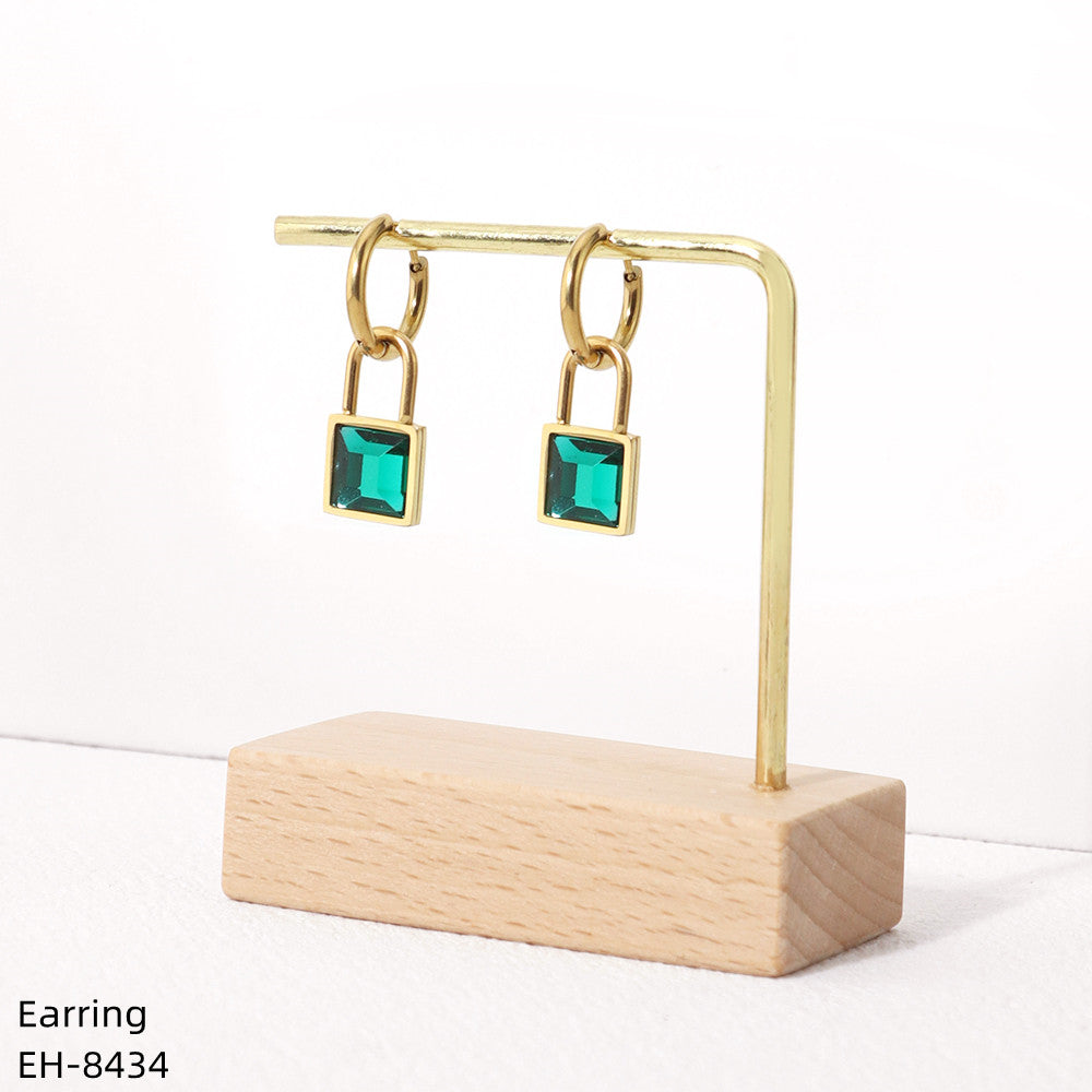 1 Pair Vintage Style Classic Style Lock Plating Inlay Stainless Steel Zircon Gold Plated Silver Plated Drop Earrings