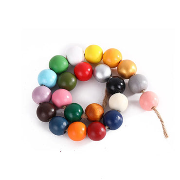 16mm Lotus Wood Water Paint Round Beads Color Solid Color Primer Wooden Beads Tassel String Bracelet Necklace Accessories Wood Loose Beads In Stock