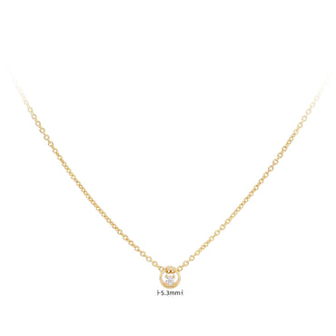 Simple Style Round Sterling Silver White Gold Plated Gold Plated Zircon Pendant Necklace In Bulk