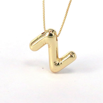 Simple Style Classic Style Letter Copper 18k Gold Plated Pendant Necklace In Bulk