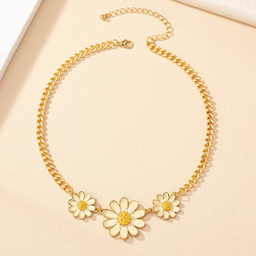Simple Style Daisy Alloy Plating 14k Gold Plated Women's Necklace
