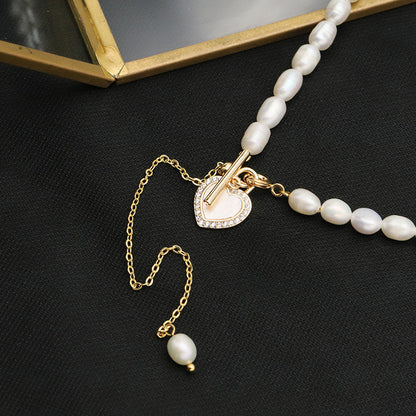 Vacation Simple Style Round Freshwater Pearl Copper Plating 18k Gold Plated Necklace