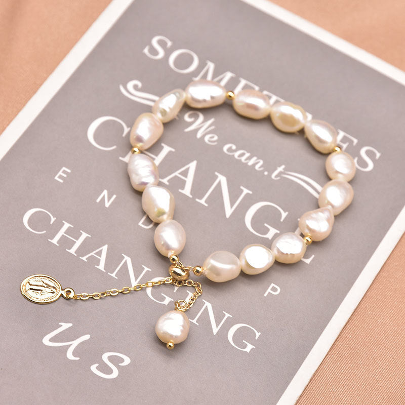 Original Design Geometric 18k Gold Plated Freshwater Pearl Wholesale Bracelets