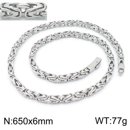 Rock Hip Hop Style Emperor Chain European And American Fashion Cool Street Domineering V-shaped Woven Men's Titanium Steel Necklace