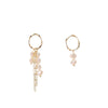 1 Pair Simple Style Round Patchwork Plating Freshwater Pearl Copper 18k Gold Plated Drop Earrings