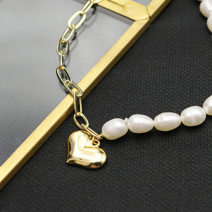 Retro Geometric Freshwater Pearl Plating 18k Gold Plated Bracelets