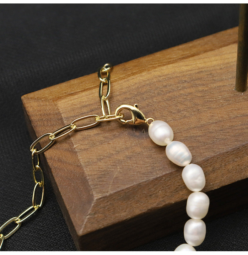 Retro Geometric Freshwater Pearl Plating 18k Gold Plated Bracelets