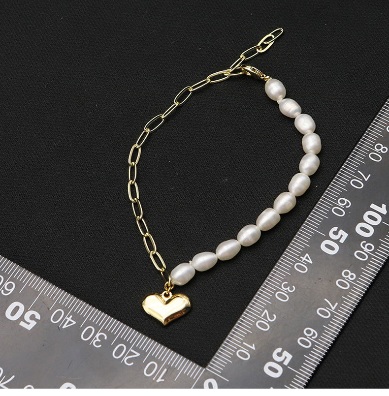 Retro Geometric Freshwater Pearl Plating 18k Gold Plated Bracelets