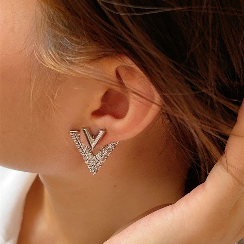 1 Pair Basic Classic Style Letter Plating Inlay Copper Zircon Ear Studs