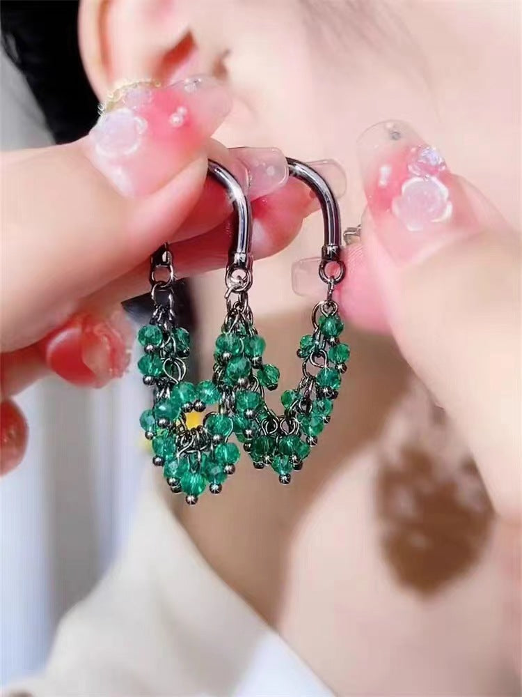 1 Pair Elegant Basic Geometric Plating Artificial Crystal Earrings