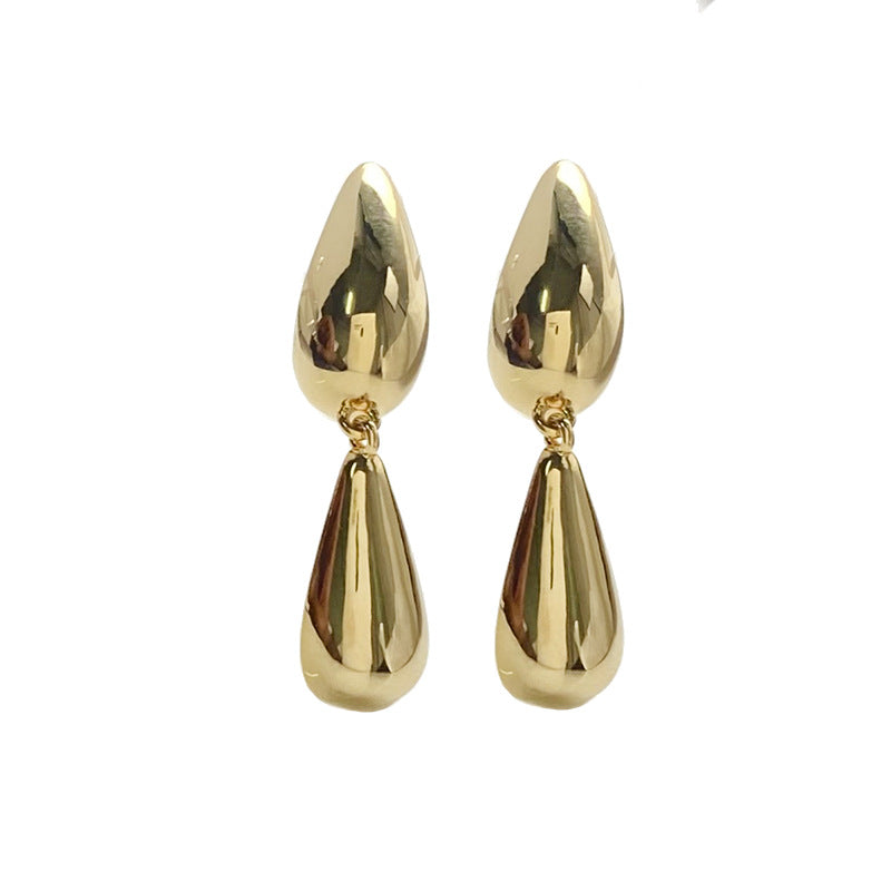 1 Pair Ig Style Simple Style Water Droplets Plating Copper Drop Earrings