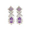 Wholesale Jewelry Exaggerated Shiny Water Droplets Flower Metal Zircon Inlay Drop Earrings