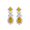 Wholesale Jewelry Exaggerated Shiny Water Droplets Flower Metal Zircon Inlay Drop Earrings