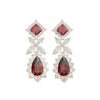 Wholesale Jewelry Exaggerated Shiny Water Droplets Flower Metal Zircon Inlay Drop Earrings