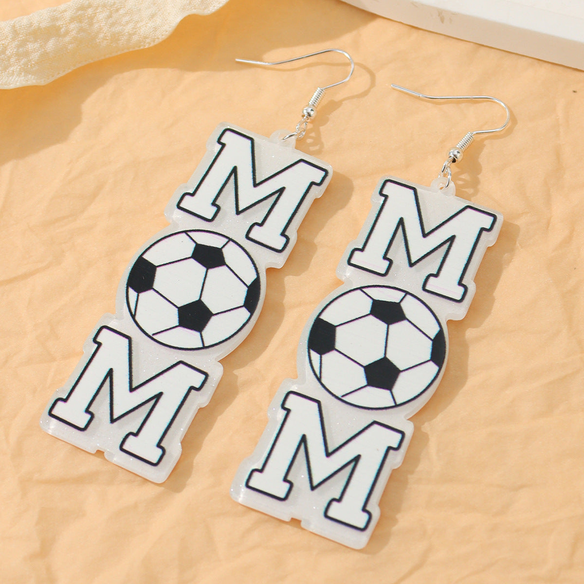 1 Pair Casual Simple Style Letter Football Iron Drop Earrings