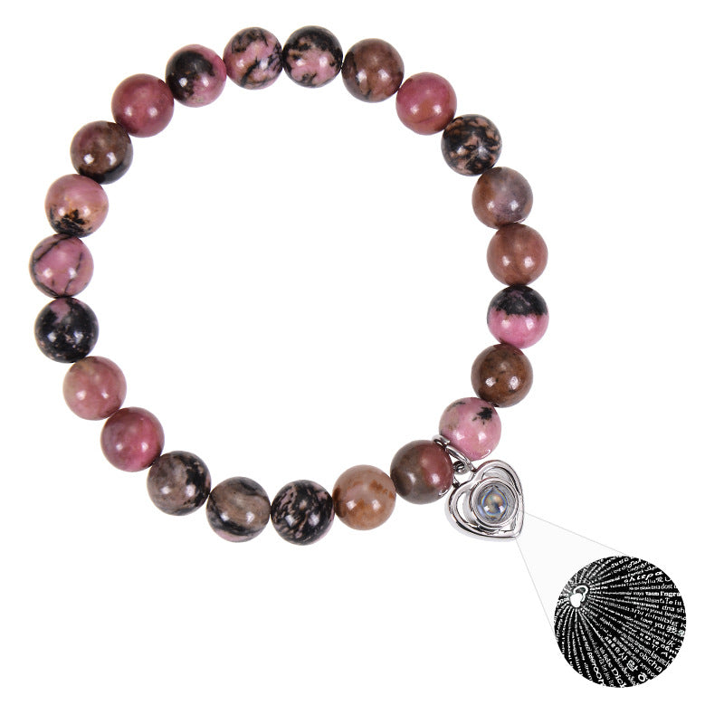 Simple Style Heart Shape Agate Beaded Women's Bracelets