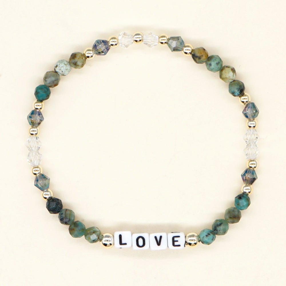 Simple Style Letter Artificial Crystal Soft Clay Beaded Women's Bracelets