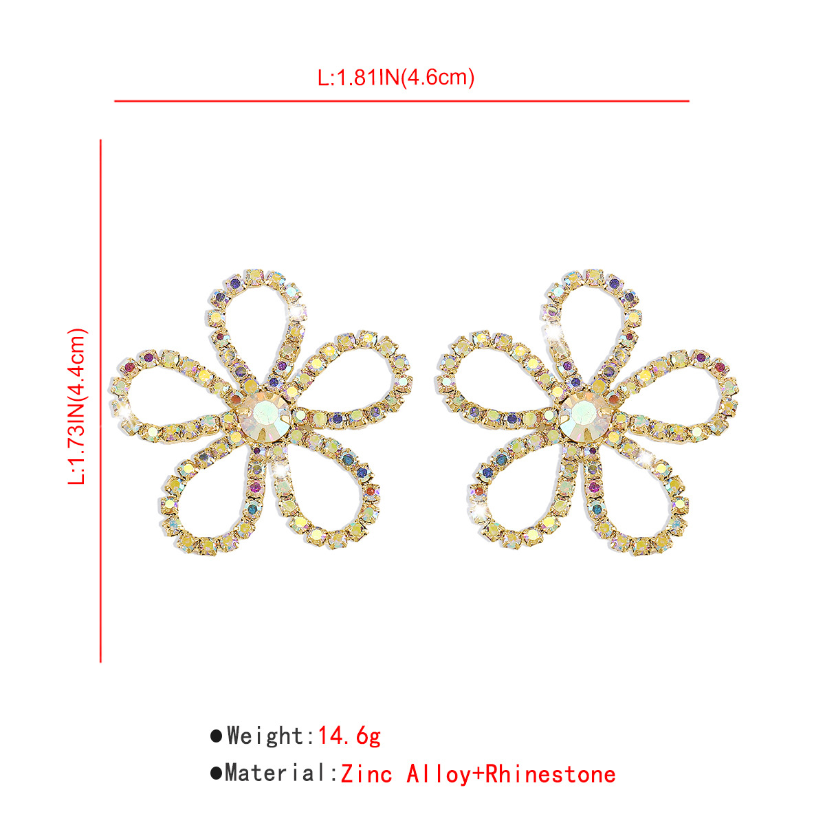 1 Pair Elegant Simple Style Flower Inlay Alloy Zircon Ear Studs