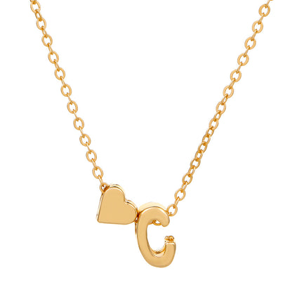 Fashion Letter Heart Shape Alloy Plating Necklace