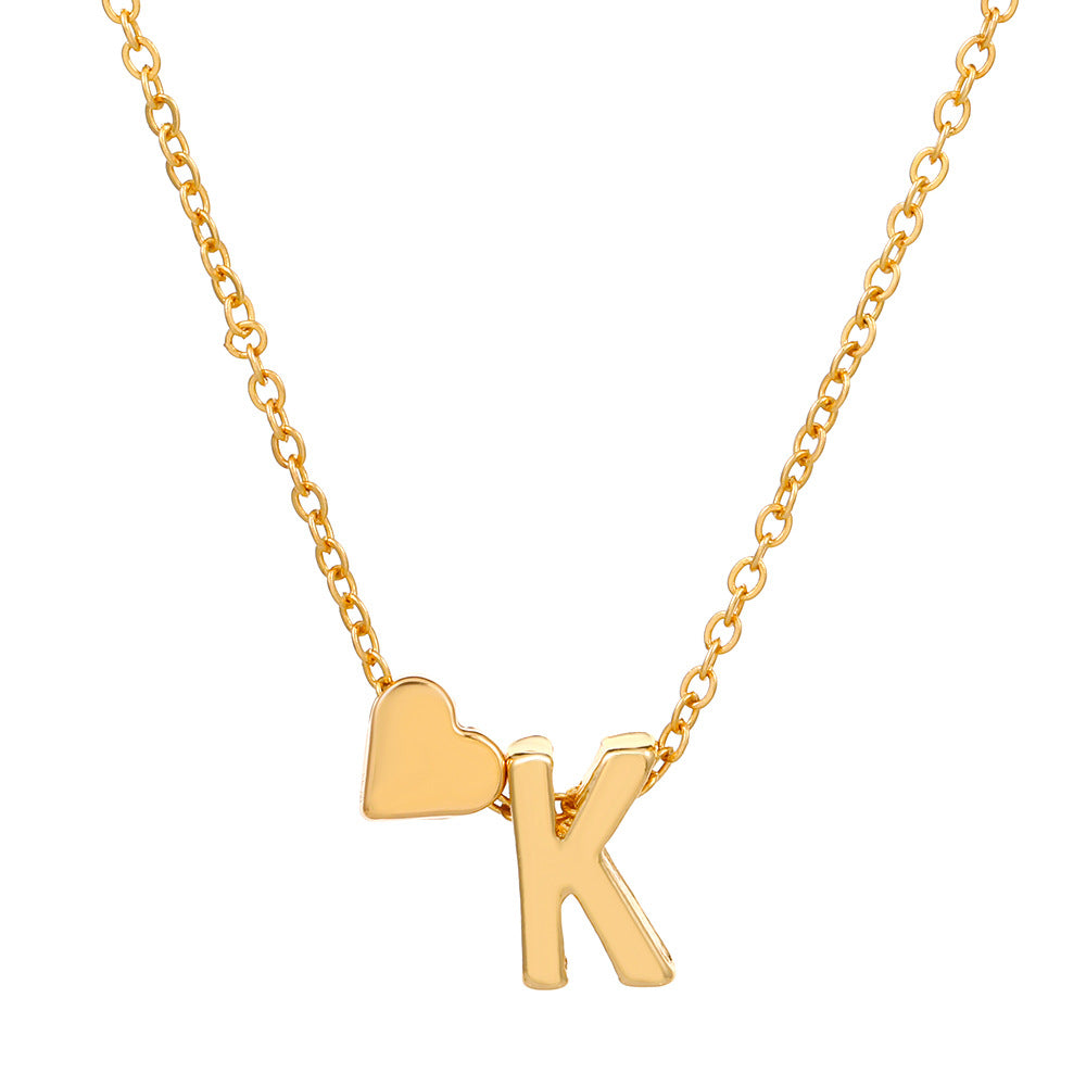 Fashion Letter Heart Shape Alloy Plating Necklace