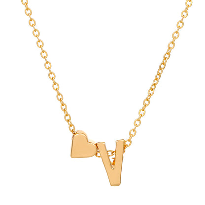 Fashion Letter Heart Shape Alloy Plating Necklace