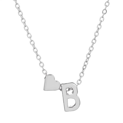 Fashion Letter Heart Shape Alloy Plating Necklace