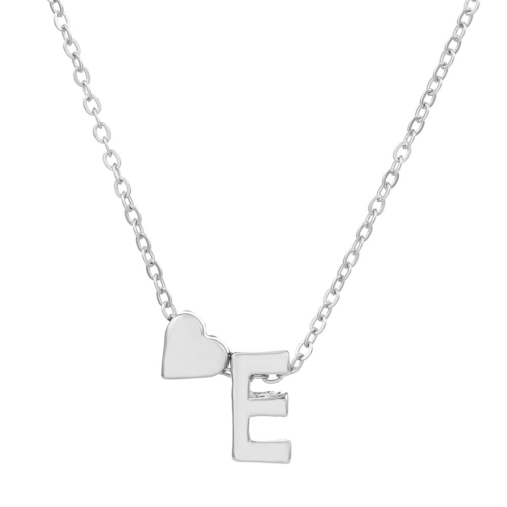 Fashion Letter Heart Shape Alloy Plating Necklace