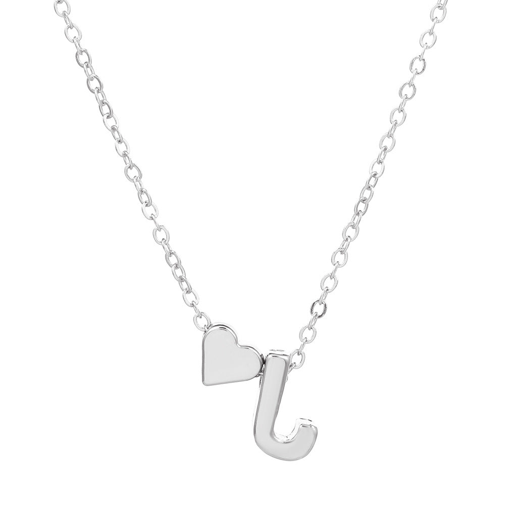 Fashion Letter Heart Shape Alloy Plating Necklace