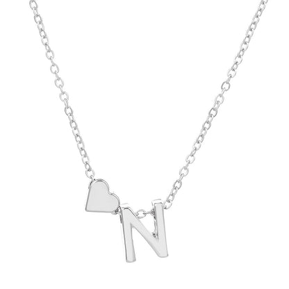 Fashion Letter Heart Shape Alloy Plating Necklace