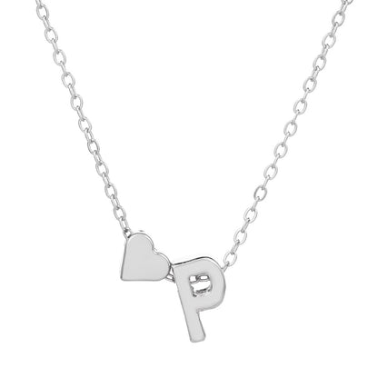 Fashion Letter Heart Shape Alloy Plating Necklace