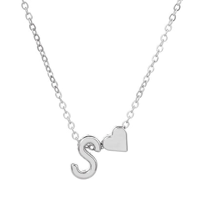 Fashion Letter Heart Shape Alloy Plating Necklace