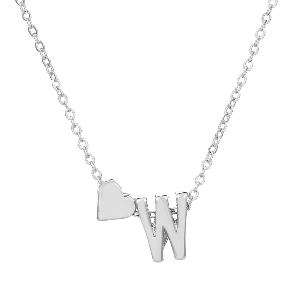 Fashion Letter Heart Shape Alloy Plating Necklace