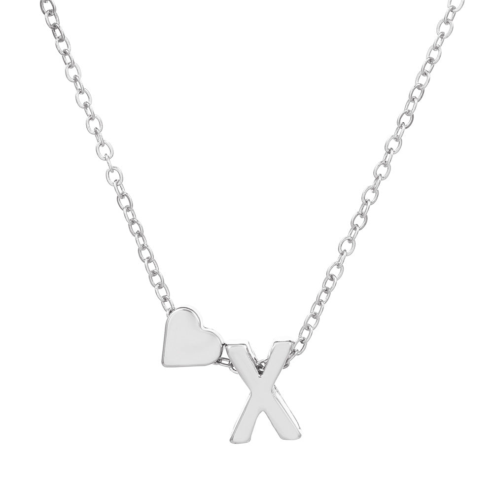 Fashion Letter Heart Shape Alloy Plating Necklace