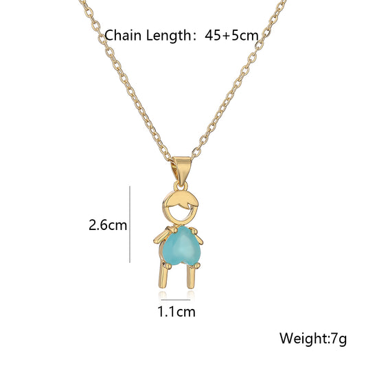 Cute Streetwear Cartoon Copper Plating Inlay Zircon 18k Gold Plated Pendant Necklace