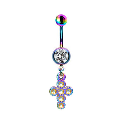 Hip-hop Rock Animal Starry Sky Moon Stainless Steel Alloy White Gold Plated Rhinestones Belly Ring In Bulk