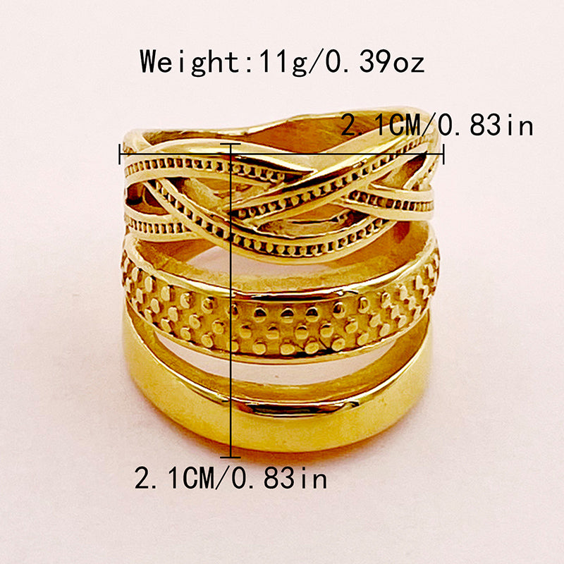 Roman Style British Style Cross Stainless Steel Plating Gold Plated Rings