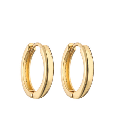 1 Pair Vintage Style Simple Style Round Solid Color Plating Copper 18k Gold Plated Hoop Earrings