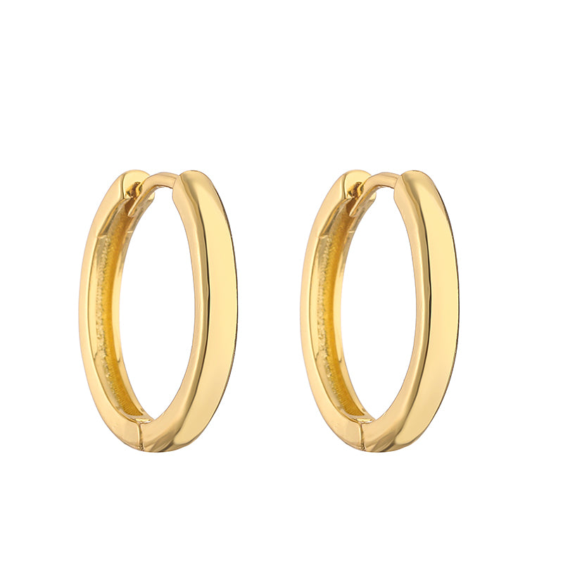 1 Pair Vintage Style Simple Style Round Solid Color Plating Copper 18k Gold Plated Hoop Earrings