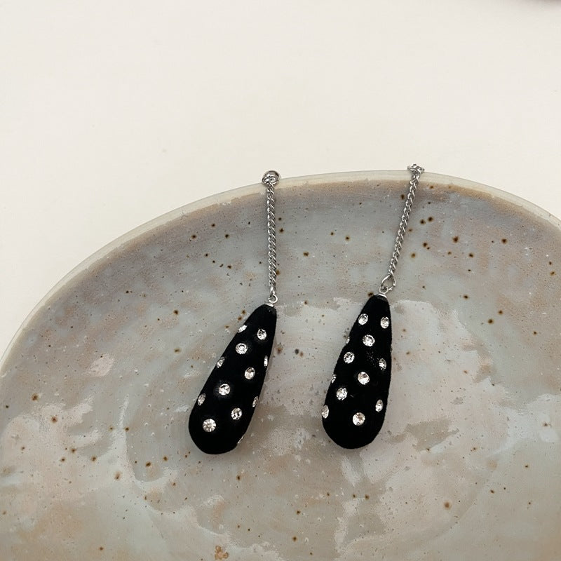 Wholesale Jewelry Simple Style Water Droplets Alloy Rhinestones Stoving Varnish Plating Inlay Drop Earrings