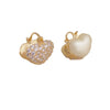 1 Pair Cute Heart Shape Inlay Copper Zircon Ear Studs